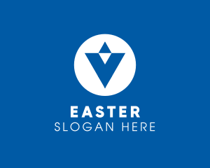 Navigational - Blue Letter V logo design