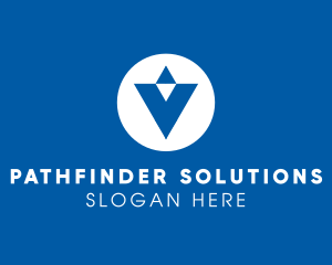 Navigating - Blue Letter V logo design