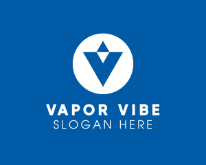 Blue Letter V logo design