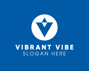 Blue Letter V logo design