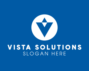 Blue Letter V logo design