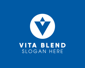 Blue Letter V logo design