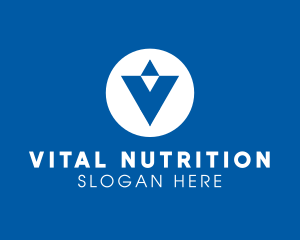 Blue Letter V logo design