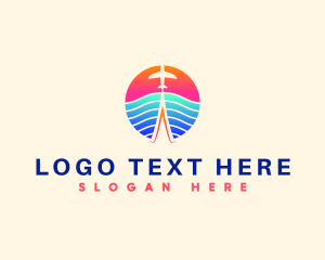 Logistics - Flight Airplane Wave logo design