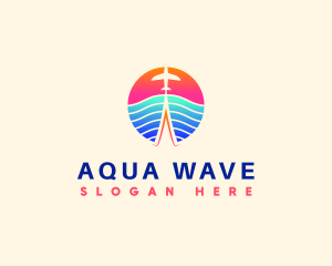 Flight Airplane Wave logo design