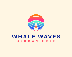 Flight Airplane Wave logo design