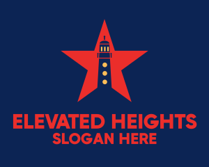 Tall - Star Lighthouse Tower logo design