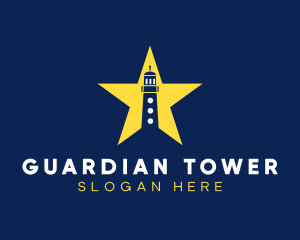 Star Lighthouse Tower logo design