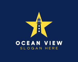 Star Lighthouse Tower logo design