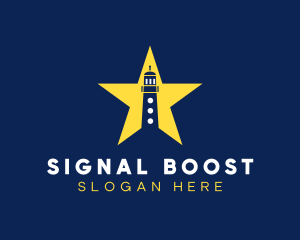 Star Lighthouse Tower logo design