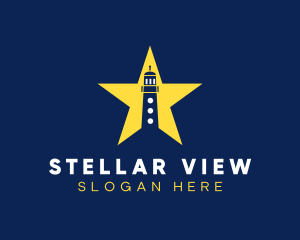 Star Lighthouse Tower logo design