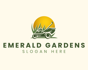 Lawn Mower Grass Cutter logo design