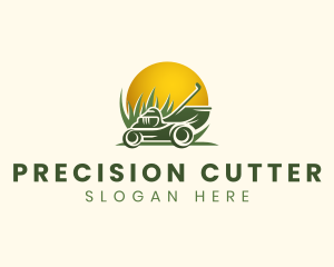 Lawn Mower Grass Cutter logo design