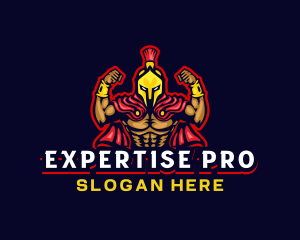 Spartan Muscle Warrior logo design