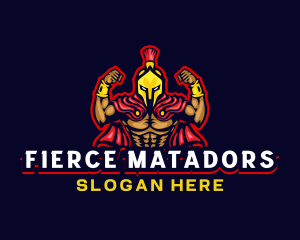 Spartan Muscle Warrior logo design