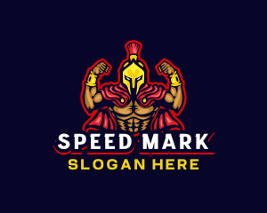 Spartan Muscle Warrior logo design