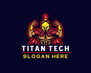 Spartan Muscle Warrior logo design