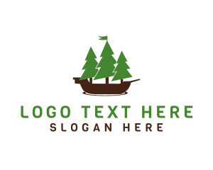 Deck - Pine Trees Ship logo design
