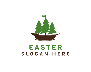 Pine Tree - Pine Trees Ship logo design