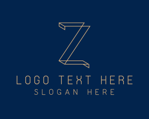 Letter Z - Golden Geometric Tech logo design