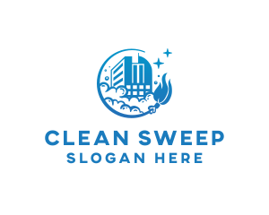 Sweeping - Sparkle Building Cleaning logo design