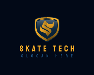 Tech Shield Crest logo design