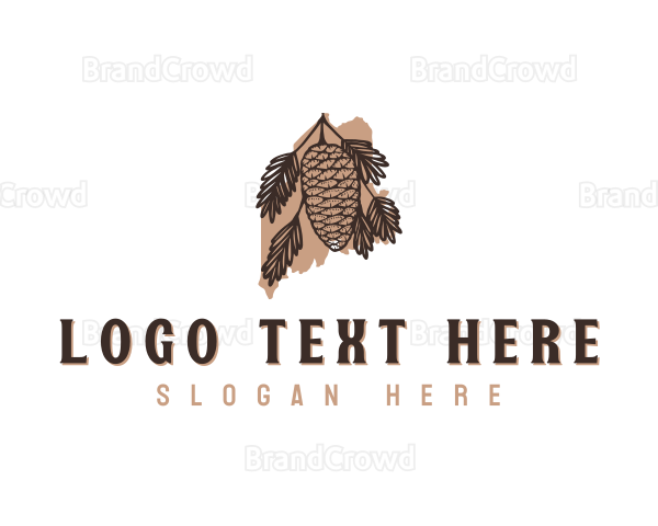 Maine Pinecone Tree Logo