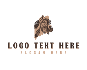 Cedar - Maine Pinecone Tree logo design