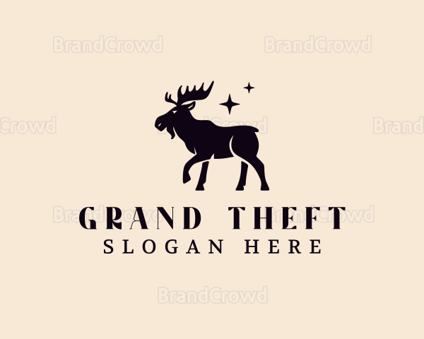Moose Hunting Animal Logo