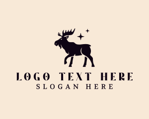 Hunter - Moose Hunting Animal logo design