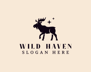 Moose Hunting Animal logo design