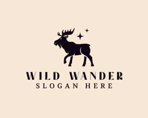 Moose Hunting Animal logo design