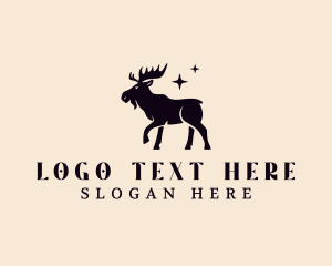 Wild - Moose Hunting Animal logo design