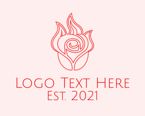 Blooming - Red  Rose Candle logo design