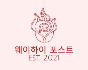 Red  Rose Candle logo design