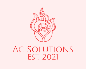 Red  Rose Candle logo design