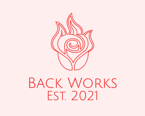 Red  Rose Candle logo design