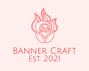 Red  Rose Candle logo design