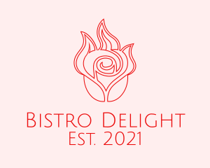 Red  Rose Candle logo design