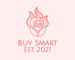 Red  Rose Candle logo design