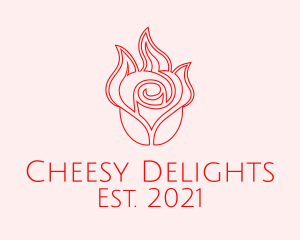 Red  Rose Candle logo design