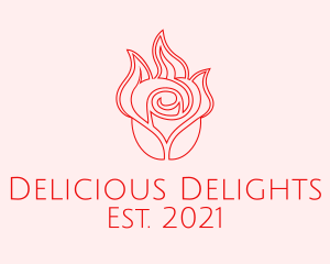 Red  Rose Candle logo design