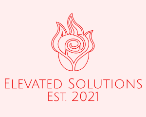 Red  Rose Candle logo design