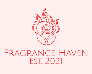 Red  Rose Candle logo design