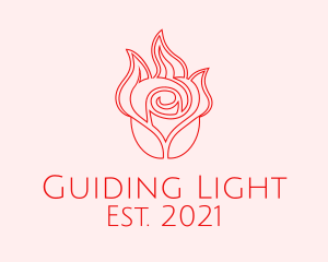 Red  Rose Candle logo design