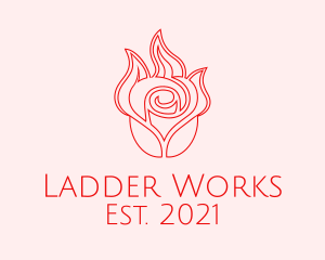 Red  Rose Candle logo design