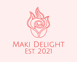 Red  Rose Candle logo design