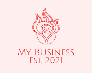 Red  Rose Candle logo design