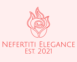 Red  Rose Candle logo design