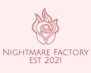 Red  Rose Candle logo design